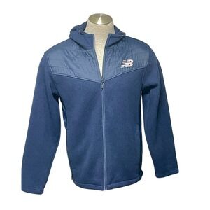 New Balance Navy Fleece Hooded Jacket Mens Medium